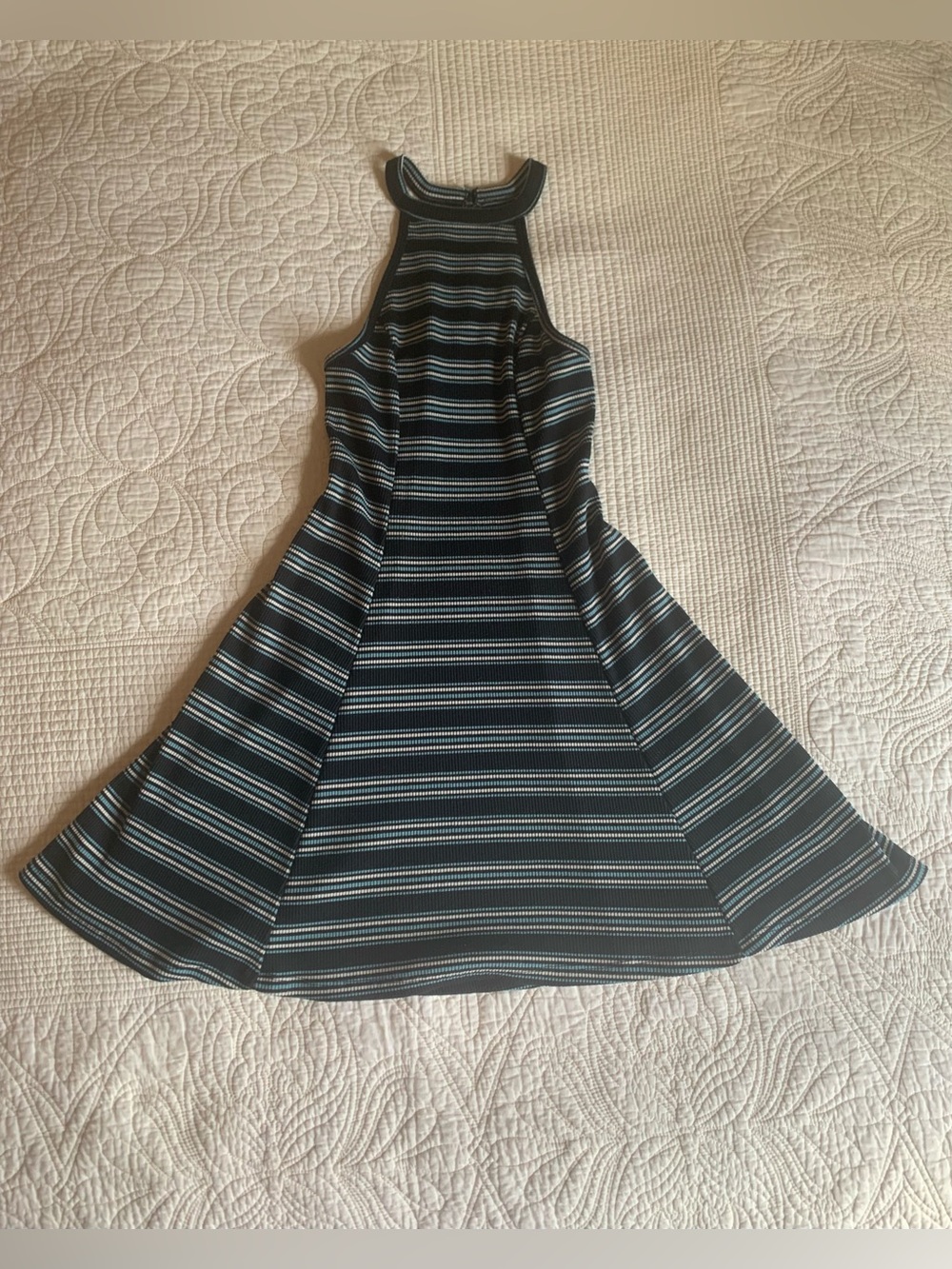Y2K style Hollister Ribbed Knit Halter Skater Dress